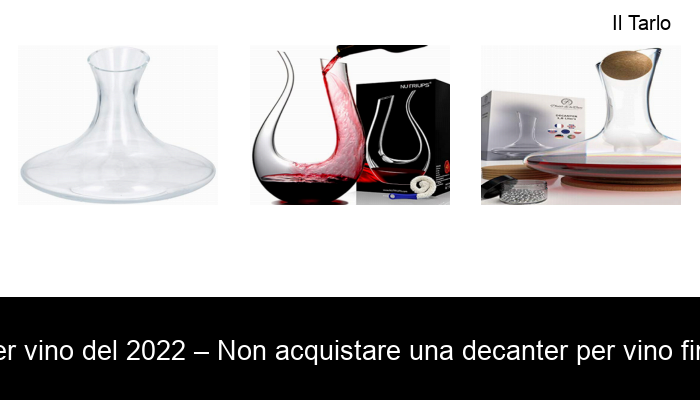 Paysky Decanter per Vino Rotazione 360° Rosso Caraffa Aeratore in Vetro 50oz Lead Free Crystal Premium Dekanter 