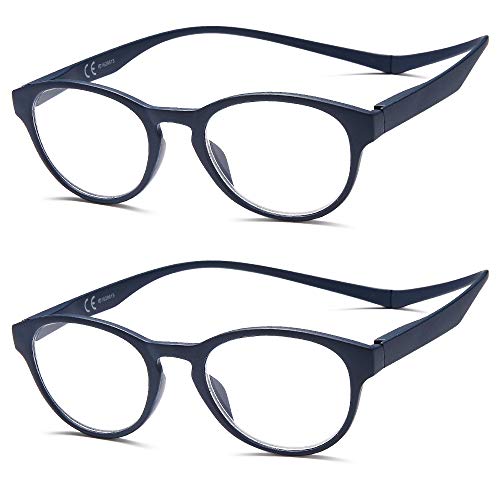 Blu a righe chiara lettura occhiali lente diversa forza ed elegante Occhiali 