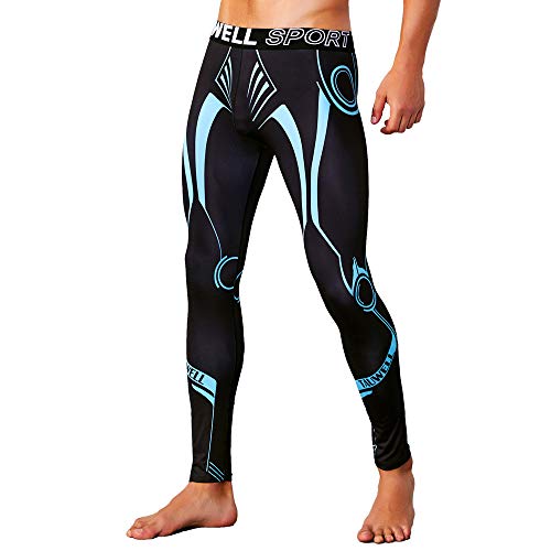 LNJLVI Leggings a Compressione da Uomo Calzamaglie Sportive Pantaloni Base Layer Tights for Gym Jogging Running 