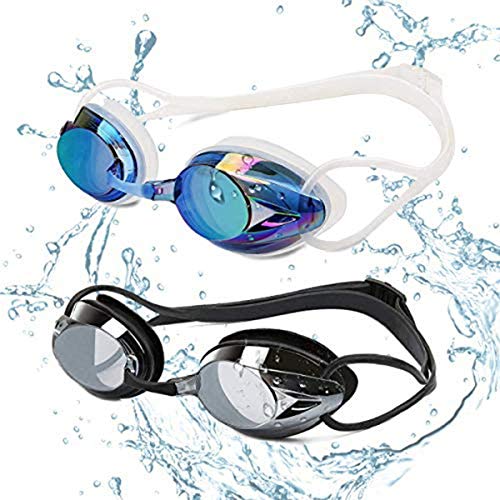 Nero Yimidon Occhiali  Nuoto Professionali Occhialini Anti-Appannamento Specchi 