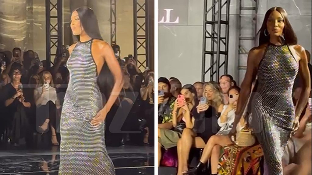 Naomi Campbell scende in passerella per mostrare la sua nuova linea di moda