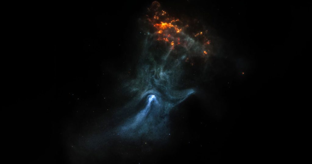 La NASA mostra un'immagine che sembra molto simile alle dita scheletriche che fluttuano nello spazio