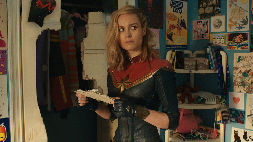 Brie Larson nel ruolo di Captain Marvel/Carol Danvers in The Marvels
