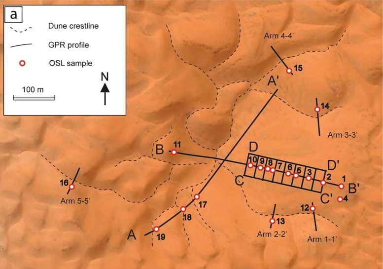 Mappa delle dune di Lala Lala
