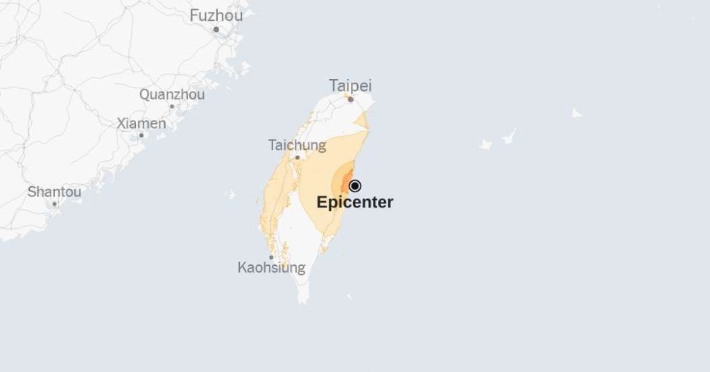 Mappe: terremoti scuotono la parte orientale di Taiwan