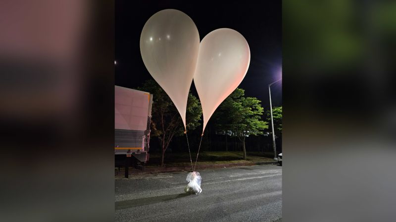 I palloncini della spazzatura nordcoreani scaricano "sporcizia" sulla Corea del Sud